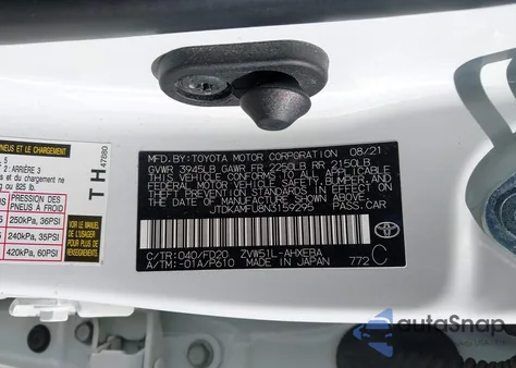 2022 Toyota Prius Le z USA, uszkodzony, nr VIN JTDKAMFU8N3159295